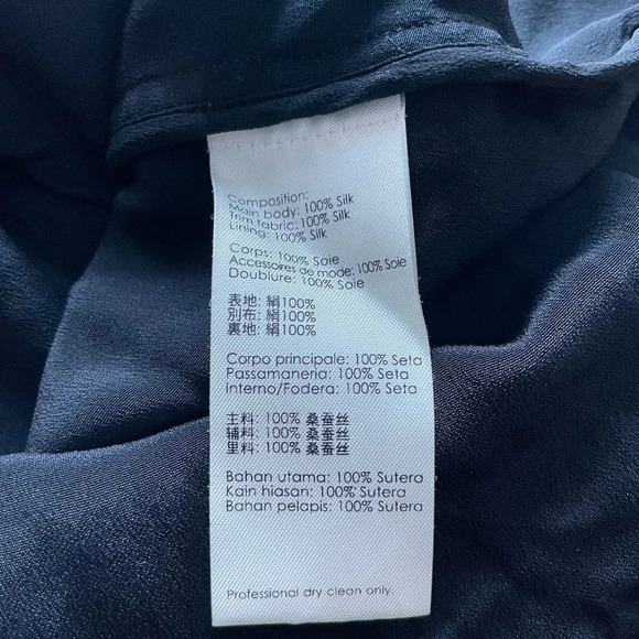 3.1 Phillip Lim Dress Blouson 100% Silk Ruffle Knee Length Black Size 4 - Picture 9 of 10